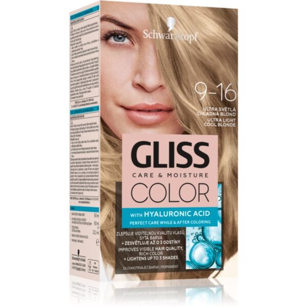 Schwarzkopf Gliss Color Culoare permanenta pentru par culoare 9-16 Ultra Light Cool Blonde 1 buc-ro