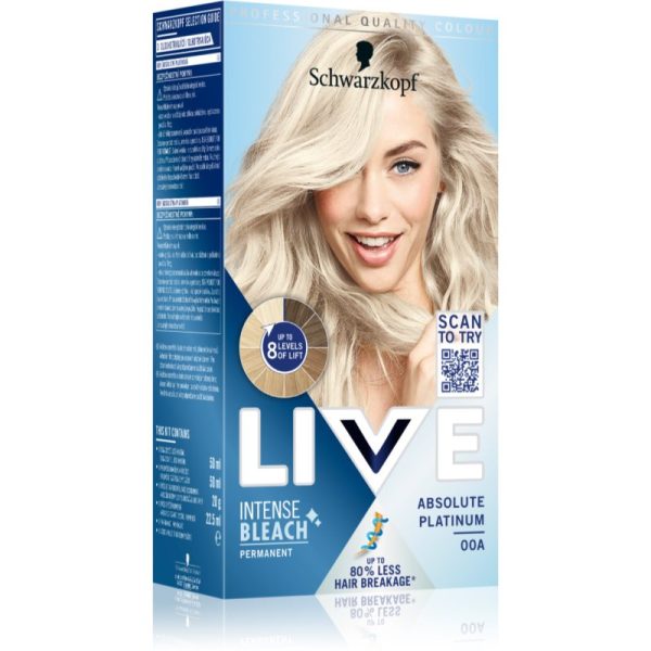 Schwarzkopf LIVE Intense Bleach decolorant pentru păr 00A Absolute Platinum 1 buc-Țena