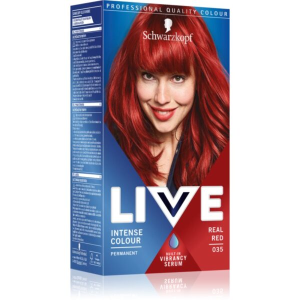 Schwarzkopf LIVE Intense Colour Culoare permanenta pentru par culoare 035 Real Red 1 buc-ro