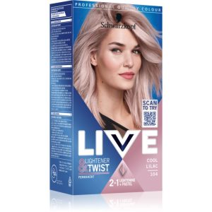 Schwarzkopf LIVE Lightener & Twist Culoare permanenta pentru par pentru decolorarea părului culoare 104 Cool Lilac 1 buc-Țena