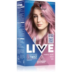 Schwarzkopf LIVE Lightener & Twist Culoare permanenta pentru par pentru decolorarea părului culoare 105 Purple Rosé Gold 1 buc-Țena