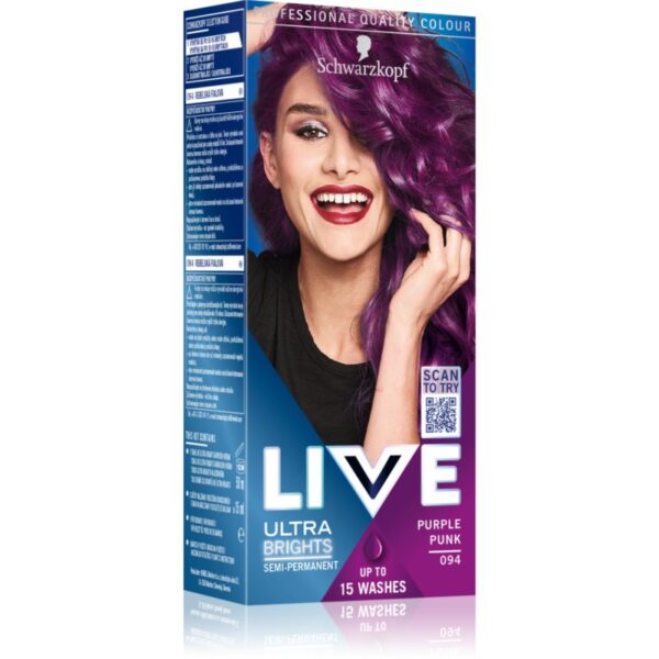 Schwarzkopf LIVE Ultra Brights or Pastel vopsea de păr semipermanentă culoare 94 Purple Punk 1 buc-ro