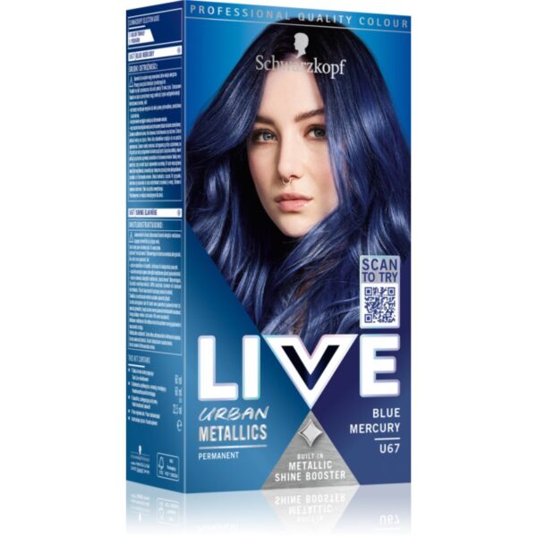 Schwarzkopf LIVE Urban Metallics Culoare permanenta pentru par culoare U67 Blue Mercury 1 buc-ro
