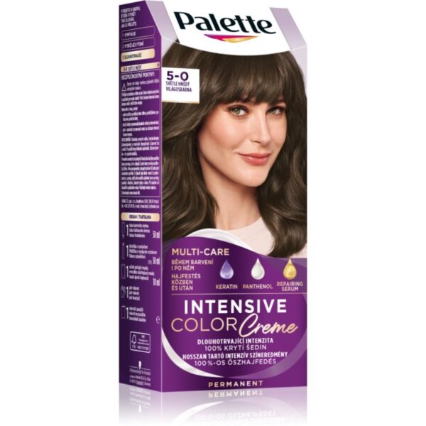 Schwarzkopf Palette Intensive Color Creme Culoare permanenta pentru par culoare 5-0 N4 Light Brown 1 buc-Țena