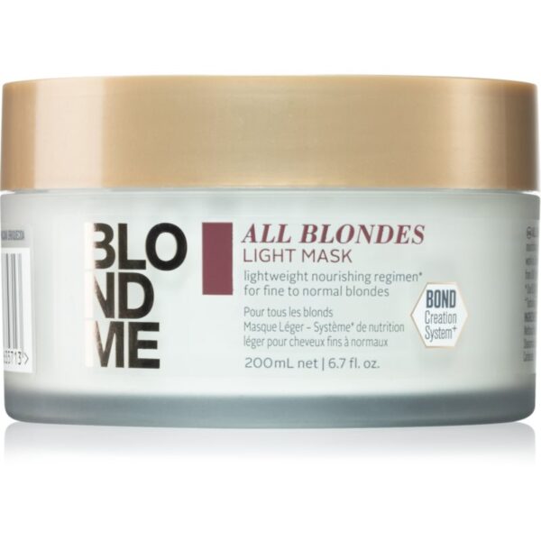 Schwarzkopf Professional Blondme All Blondes Light masca hranitoare pentru par fin si normal 200 ml-Țena