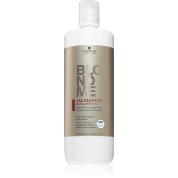 Schwarzkopf Professional Blondme All Blondes Rich balsam hranitor pentru par aspru. 1000 ml-Țena