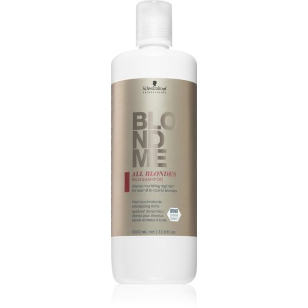 Schwarzkopf Professional Blondme All Blondes Rich sampon hranitor pentru par aspru. 1000 ml-Țena
