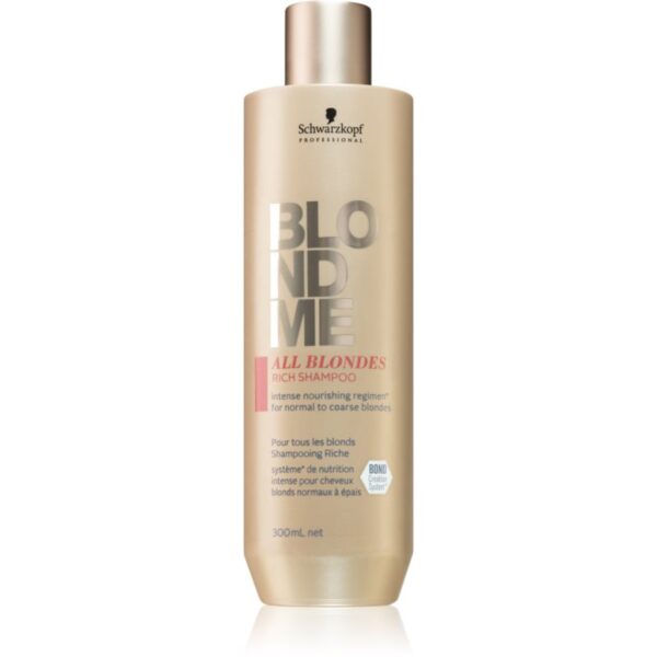 Schwarzkopf Professional Blondme All Blondes Rich sampon hranitor pentru par aspru. 300 ml-Țena