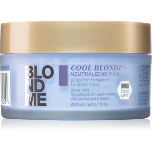 Schwarzkopf Professional Blondme Cool Blondes masca hranitoare neutralizeaza tonurile de galben 200 ml-Țena