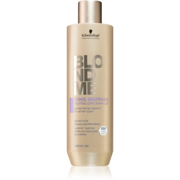 Schwarzkopf Professional Blondme Cool Blondes șampon pentru neutralizarea tonurilor de galben pentru parul blond cu suvite 300 ml-Țena