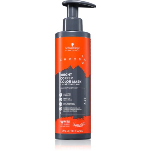 Schwarzkopf Professional Chroma ID Color Mask mască intens colorantă pentru păr culoare 7-77 Bright Copper 300 ml-Țena