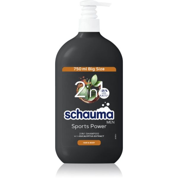 Schwarzkopf Schauma MEN 2 in 1 gel de dus si sampon pentru barbati Sports Power 750 ml-ro
