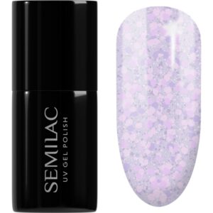 Semilac UV Hybrid Crushed_ICE unghii cu gel folosind UV / lampă cu LED culoare 492 Icy Lavender Bliss 7 ml-Țena