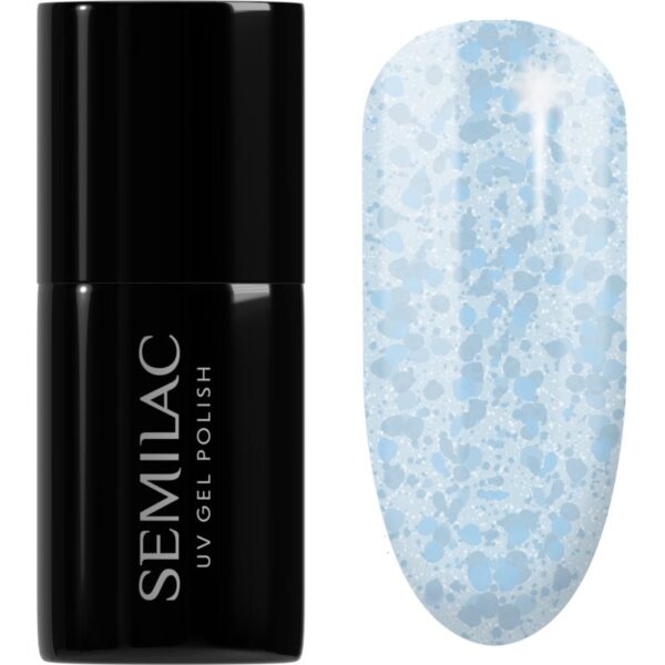 Semilac UV Hybrid Crushed_ICE unghii cu gel folosind UV / lampă cu LED culoare 493 Bubble Gum 7 ml-Țena