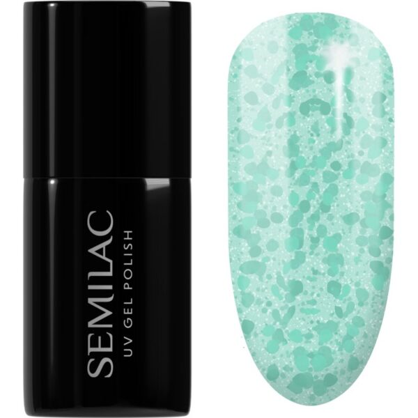 Semilac UV Hybrid Crushed_ICE unghii cu gel folosind UV / lampă cu LED culoare 495 Mint Glacier 7 ml-Țena