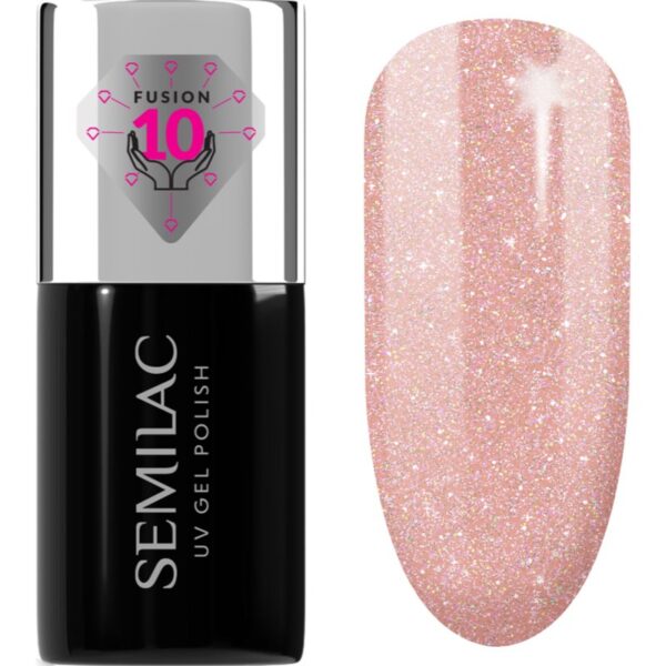 Semilac UV Hybrid Extend Care 5in1 lac de unghii sub forma de gel cu efect de nutritiv culoare 804 Glitter Soft Beige 7 ml-ro
