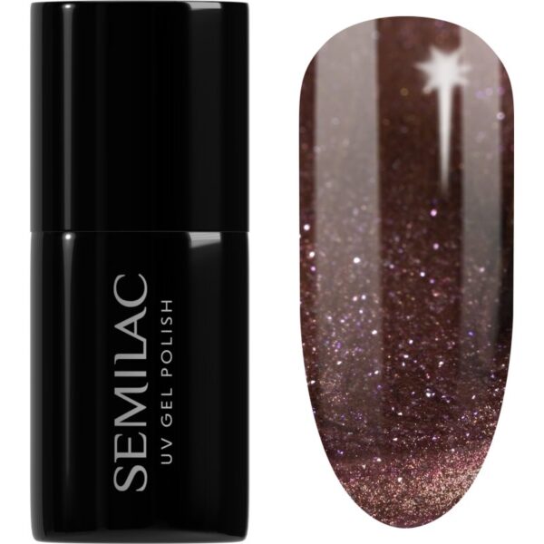 Semilac UV Hybrid Galaxy Flash unghii cu gel folosind UV / lampă cu LED culoare 823 Meta Rose 7 ml-Țena