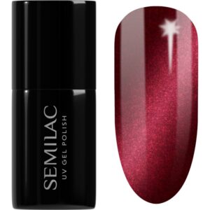 Semilac UV Hybrid Silk Effect unghii cu gel folosind UV / lampă cu LED culoare 467 Red Candle Flash 7 ml-Țena
