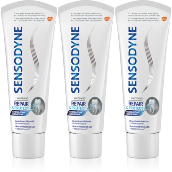 Sensodyne Repair & Protect Whitening pasta de dinti pentru albire pentru dinti sensibili 3x75 ml-ro