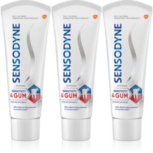 Sensodyne Sensitivity & Gum Whitening pasta de dinti pentru albire pentru a proteja dintii si gingiile 3x75 ml-Țena