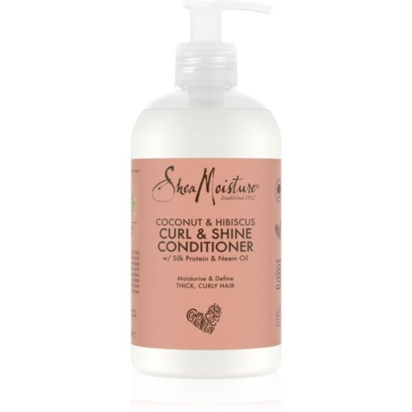 Shea Moisture Coconut & Hibiscus Curl & Shine balsam pentru par ondulat si cret 384 ml-ro