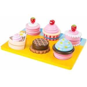Small foot Cupcakes set de jucării din lemn 3 y+ 13 buc-ro