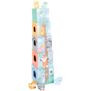 Small foot Stacking Tower Pastel Animals turn de construcție 12m+ 10 buc-ro