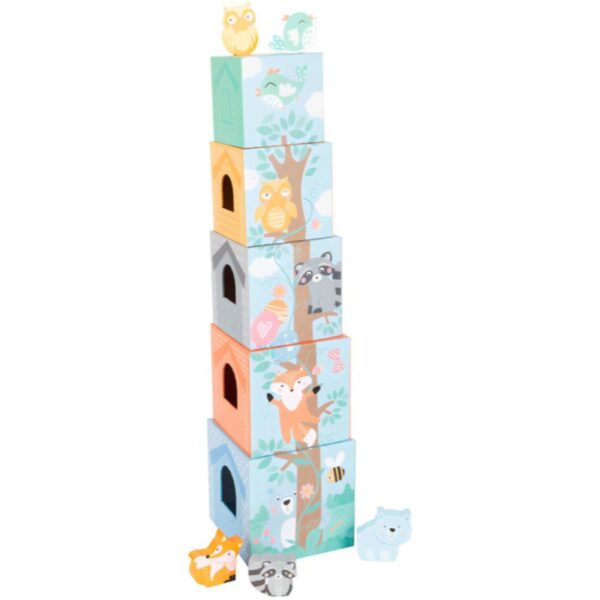 Small foot Stacking Tower Pastel Animals turn de construcție 12m+ 10 buc-ro