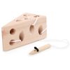 Small foot Threading Game Cheese and Mouse jucărie cu activități din lemn 3 y+ 2 buc-Țena