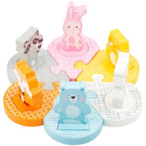 Small foot Wooden Animal Puzzle jucărie interactivă cu piese care se pot insera din lemn 2y+ 12 buc-ro