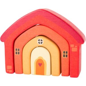 Small foot Wooden Building Blocks House jucărie cu activități din lemn 12 m+ 4 buc-ro