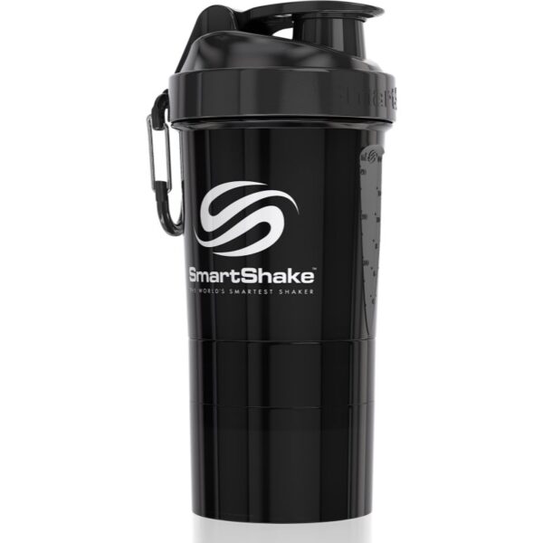 Smartshake Original2GO shaker pentru sport + rezervor culoare Gun Smoke Black 600 ml-ro