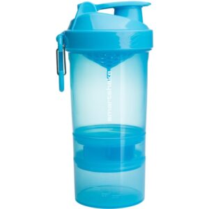 Smartshake Original2GO shaker pentru sport + rezervor culoare Neon Blue 600 ml-ro