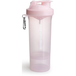 Smartshake Slim shaker pentru sport + rezervor culoare Cotton Pink 500 ml-ro
