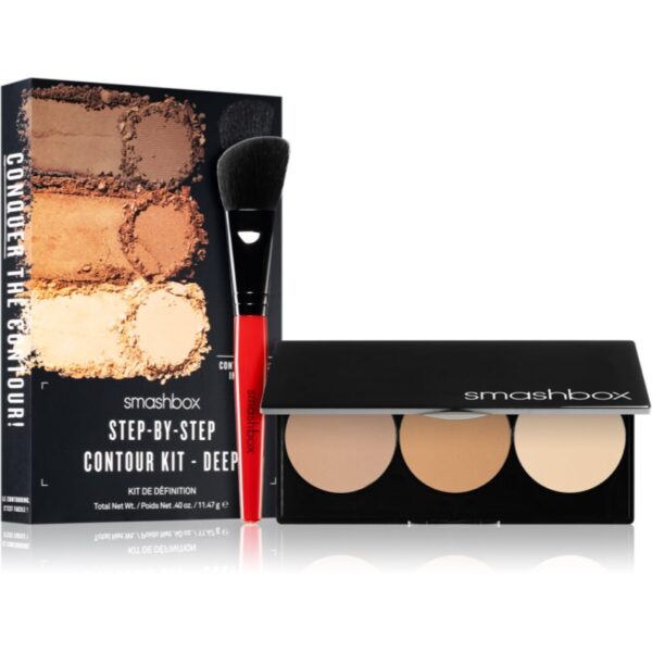 Smashbox Step By Step Contour Kit Patela pentru conturul fetei cu pensula culoare Light/Medium 11.47 g-Țena