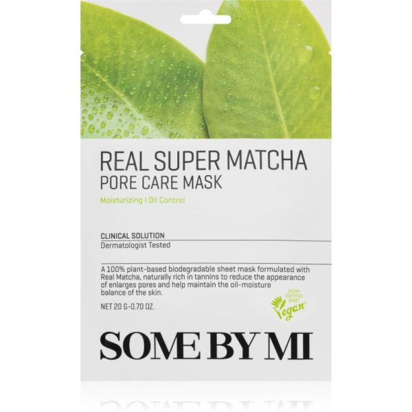 Some By Mi Clinical Solution Super Matcha Pore Care Mask mască textilă de îngrijire pentru a improspata porii si pielea cu aspect obosit 20 g-Țena