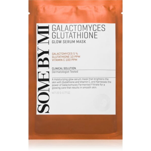 Some By Mi Galactomyces Glutathione Glow Serum Mask mască textilă iluminatoare pentru ten uscat și sensibil 22 g-ro