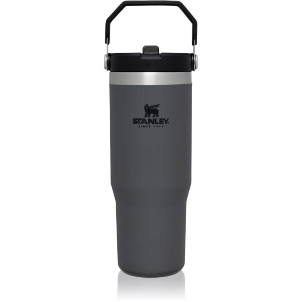 Stanley IceFlow™ Flip Straw Tumbler sticlă inoxidabilă pentru apă Charcoal 890 ml-Țena