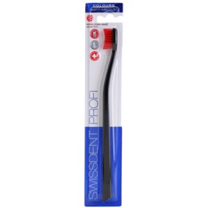 Swissdent Profi Colours Single perie de dinti soft-mediu Black & Red 1 buc-Țena