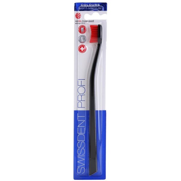 Swissdent Profi Colours Single perie de dinti soft-mediu Black & Red 1 buc-Țena
