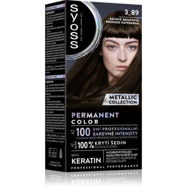 Syoss Color Metallic Collection Culoare permanenta pentru par culoare 3-89 Bronze Coffee 1 buc-ro