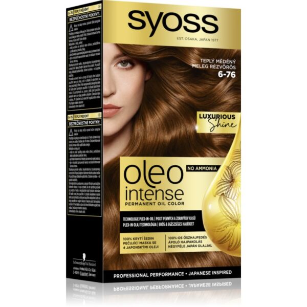 Syoss Oleo Intense Culoare permanenta pentru par cu ulei culoare 6-76 Warm Copper 1 buc-Țena