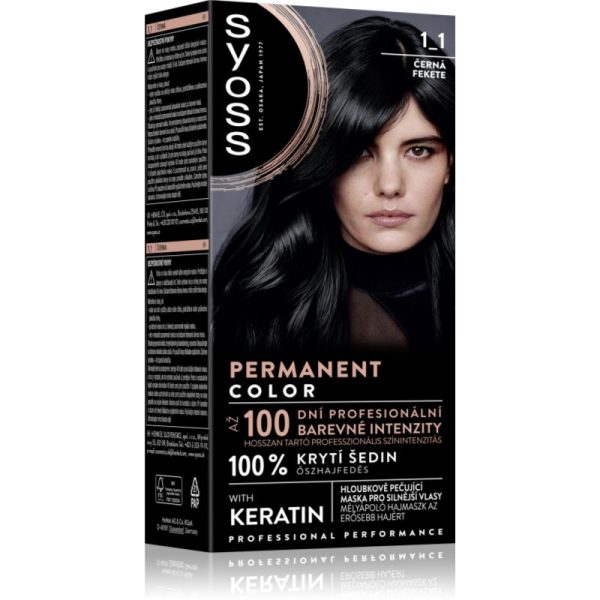 Syoss Permanent Color Culoare permanenta pentru par culoare 1_1 Black 1 buc-ro