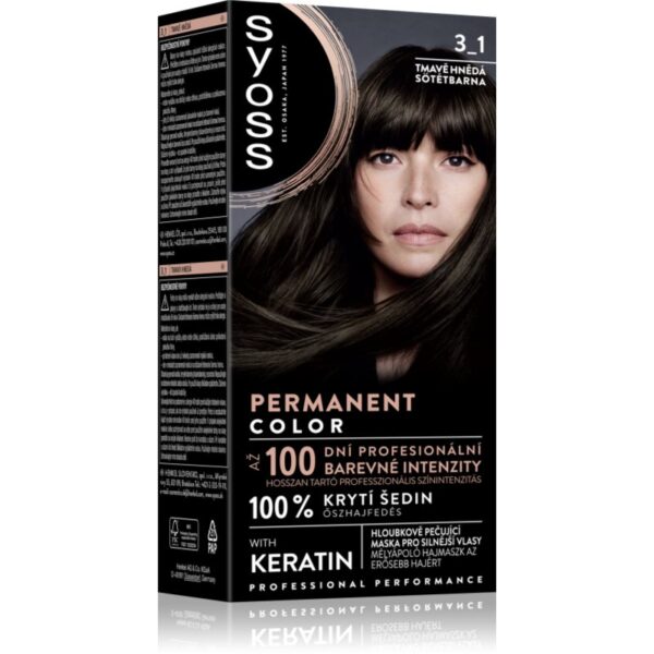 Syoss Permanent Color Culoare permanenta pentru par culoare 3_1 Dark Brown 1 buc-ro