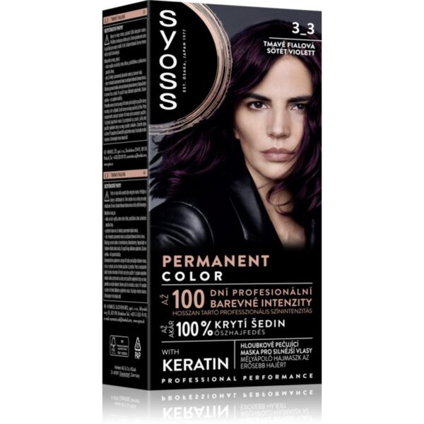 Syoss Permanent Color Culoare permanenta pentru par culoare 3_3 Dark Violet 1 buc-ro