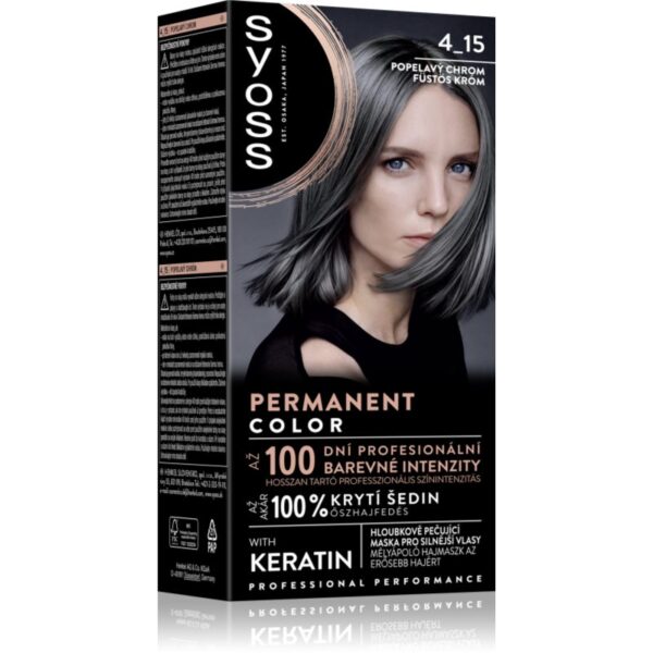 Syoss Permanent Color Culoare permanenta pentru par culoare 4_15 Dusty Chrome 1 buc-Țena