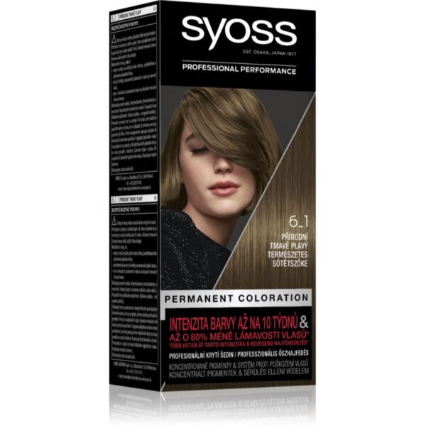 Syoss Permanent Color Culoare permanenta pentru par culoare 6_1 Natural Dark Blond 1 buc-Țena