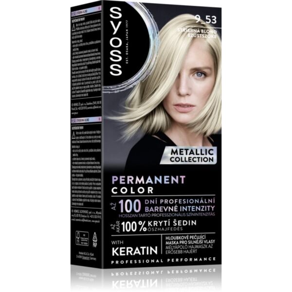 Syoss Permanent Color Metallic Collection Culoare permanenta pentru par culoare 9-53 Silver Blush 1 buc-ro