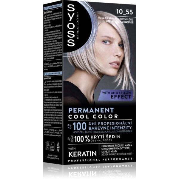 Syoss Permanent Cool Color Culoare permanenta pentru par culoare 10_55 Ultra Platinum Blond 1 buc-ro