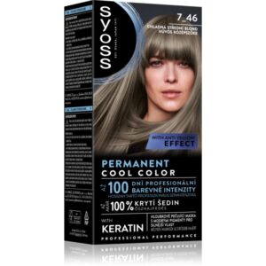 Syoss Permanent Cool Color Culoare permanenta pentru par culoare 7_46 Cool Medium Blond 1 buc-Țena